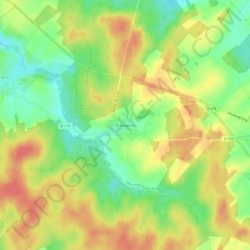 Echevanneの地形図、標高、地勢