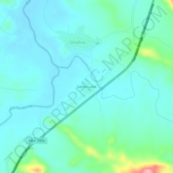 Santa Luciaの地形図、標高、地勢