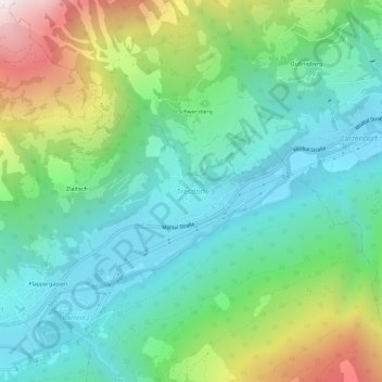 Tresdorfの地形図、標高、地勢