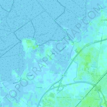 Bertの地形図、標高、地勢