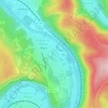 Pierre Saint-Martinの地形図、標高、地勢