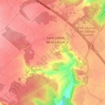 Le Froc de Villeの地形図、標高、地勢