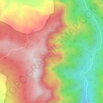 Kariangoの地形図、標高、地勢