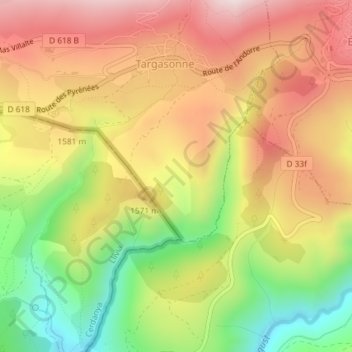 Palmanillの地形図、標高、地勢