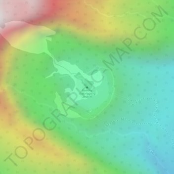 Mount Galunggungの地形図、標高、地勢