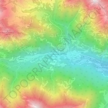 Chiandusseglioの地形図、標高、地勢