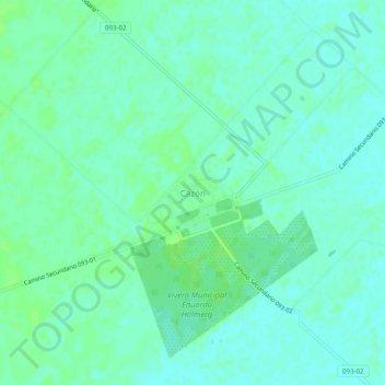 Cazónの地形図、標高、地勢