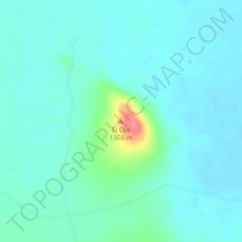 El Ojoの地形図、標高、地勢