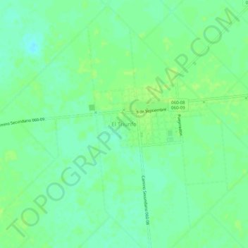 El Triunfoの地形図、標高、地勢