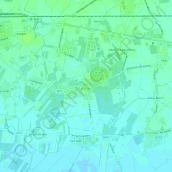 Villanova Santa Margheritaの地形図、標高、地勢