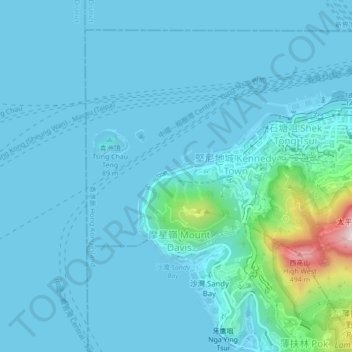 Kung Man Villageの地形図、標高、地勢