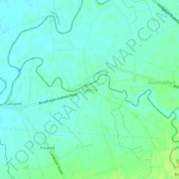 Bagroyの地形図、標高、地勢