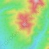 吹越烏帽子の地形図、標高、地勢