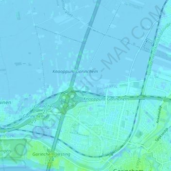 Groote Haarの地形図、標高、地勢