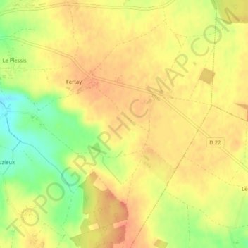 Le Grand Guignierの地形図、標高、地勢