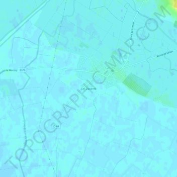 Les Davantsの地形図、標高、地勢