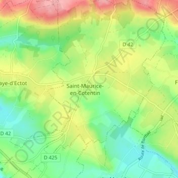 Roseの地形図、標高、地勢