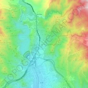 San Telmoの地形図、標高、地勢