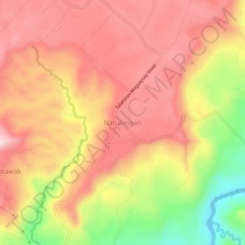 Natulonganの地形図、標高、地勢