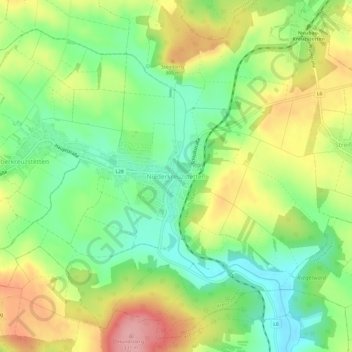 Niederkreuzstettenの地形図、標高、地勢