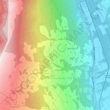 Präzの地形図、標高、地勢