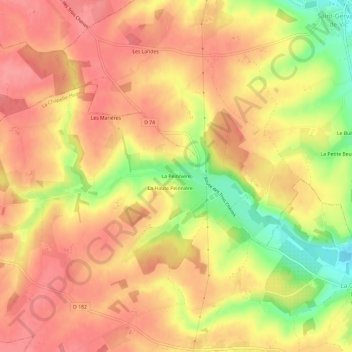 La Peinnièreの地形図、標高、地勢
