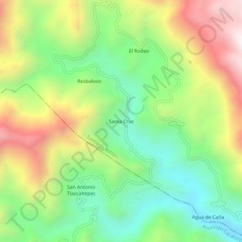 Santa Cruzの地形図、標高、地勢