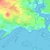Bourgerelの地形図、標高、地勢