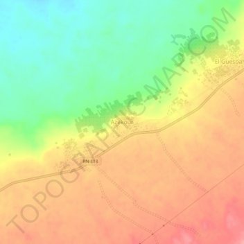 Azekourの地形図、標高、地勢