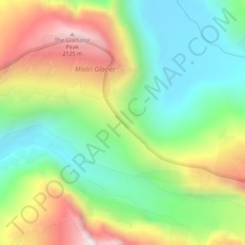 Douglas Passの地形図、標高、地勢