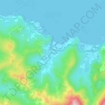 Cabugoの地形図、標高、地勢