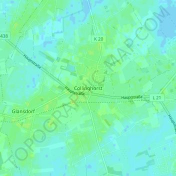 Collinghorstの地形図、標高、地勢