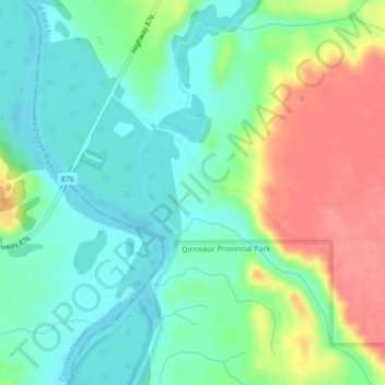 Stevevilleの地形図、標高、地勢