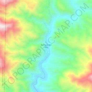 San Luis del Ríoの地形図、標高、地勢