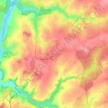 Botz-en-Maugesの地形図、標高、地勢