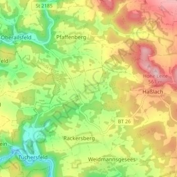 Kleinlesauの地形図、標高、地勢