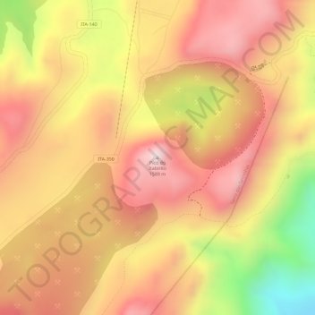 Pico do Itabiritoの地形図、標高、地勢