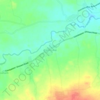 Alanthuraiの地形図、標高、地勢