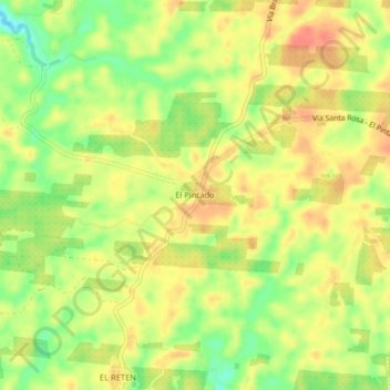 El Pintadoの地形図、標高、地勢