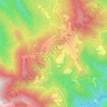 Iaporiの地形図、標高、地勢