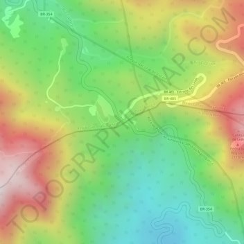 Alto da Serraの地形図、標高、地勢