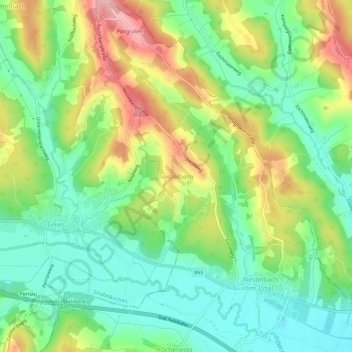 Nestelbergの地形図、標高、地勢