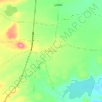 Amarwaraの地形図、標高、地勢