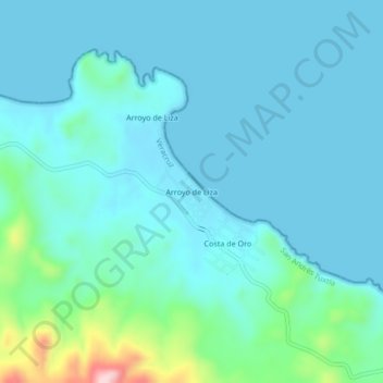Arroyo de Lizaの地形図、標高、地勢