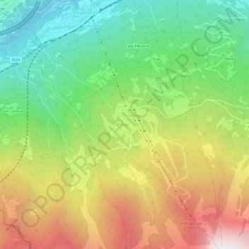 Fraisの地形図、標高、地勢