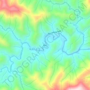 Agutiの地形図、標高、地勢