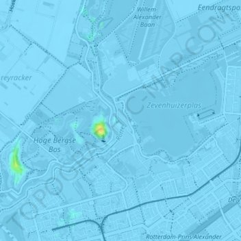 Oud Verlaatの地形図、標高、地勢