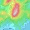龍ヶ岳の地形図、標高、地勢