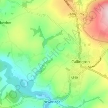 Hayeの地形図、標高、地勢