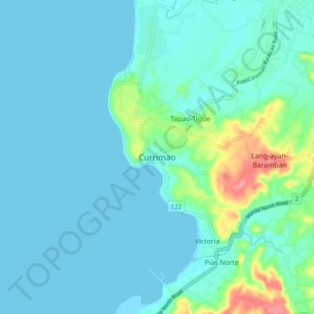 Currimaoの地形図、標高、地勢